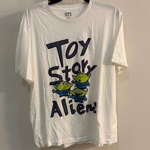 Uniqlo White Toy Story Aliens Graphic Tee